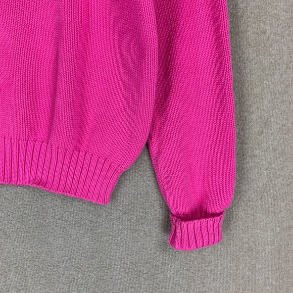 Ralph Lauren Polo Sport 100% Cotton Sweater M Pink Crew Neck Barbie Preppy Y2k - Picture 2 of 14